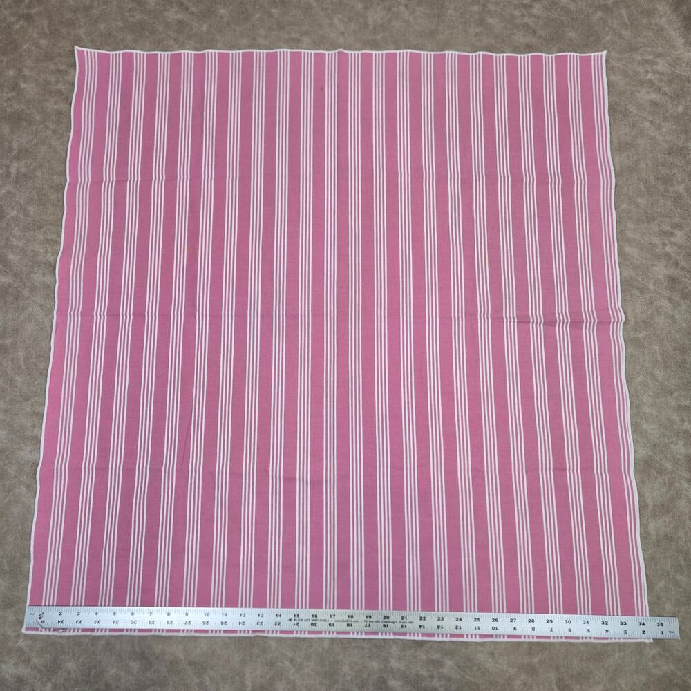 Longaberger Dusty Rose Stripe 36" Fabric Square Table Overlay 36" x 36"